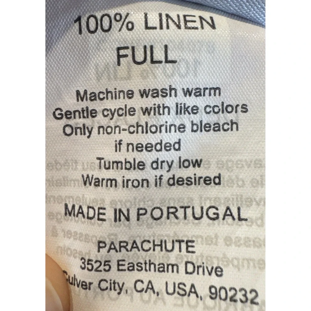 Parachute 100% Linen Fitted Sheet Full White Bedding Coastal Boho Minimalist